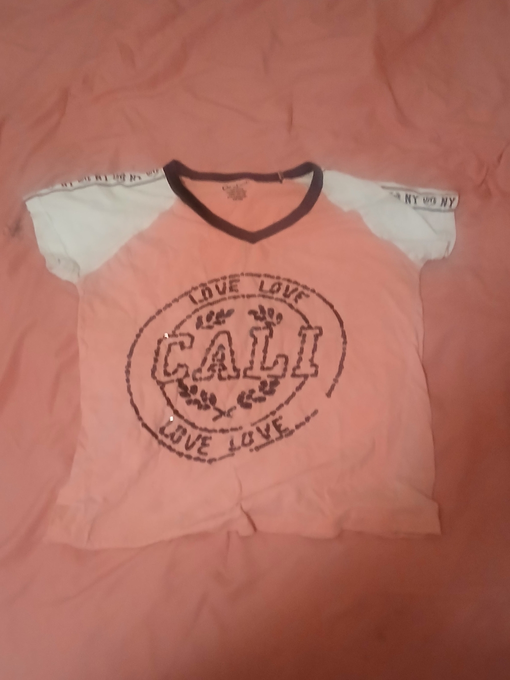 Girls' Cali Graphic Tee - Peach & White